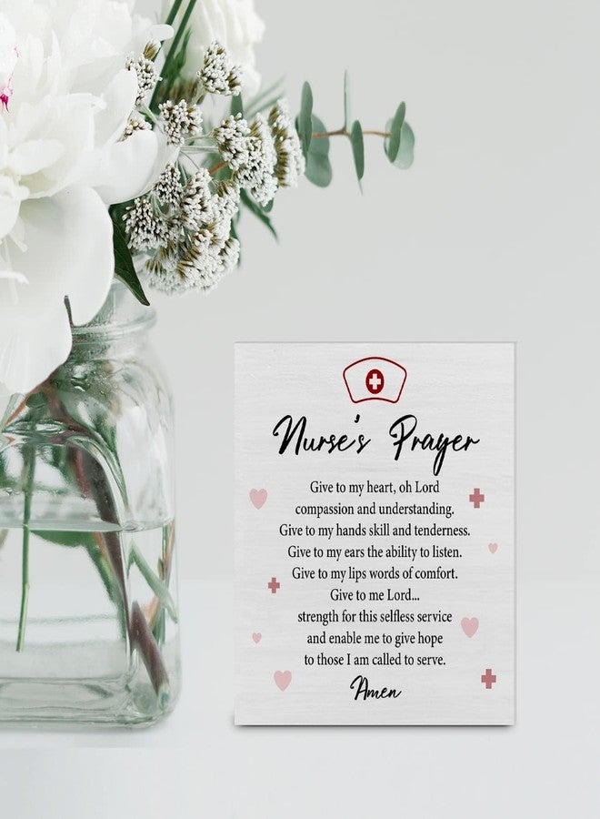 YIDOU Nurse Wood Box Sign Decor Desk Sign Nursing Gifts Nurse's Prayer Wooden Box Block Sign Rustic Home Graduation Party Decoration Grad Gift - Image 4